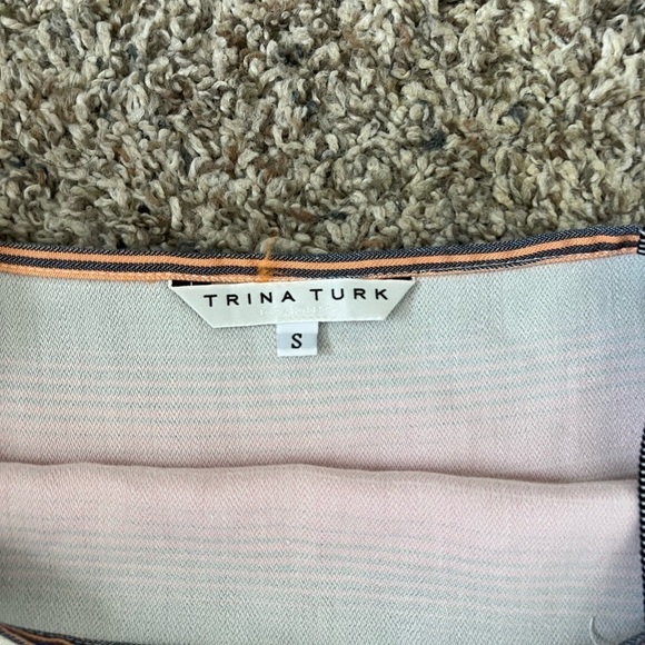 Trina Turk Cold Shoulder Summer Stripes Mini Dress - Picture 3 of 7
